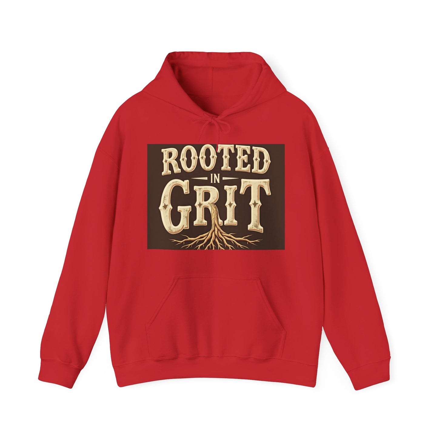 Rooted in Grit Hooded Sweatshirt - Unisex, Cozy Pullover for Outdoor Lovers, Perfect for Gifts, Motivational Wear, Fall Fashion