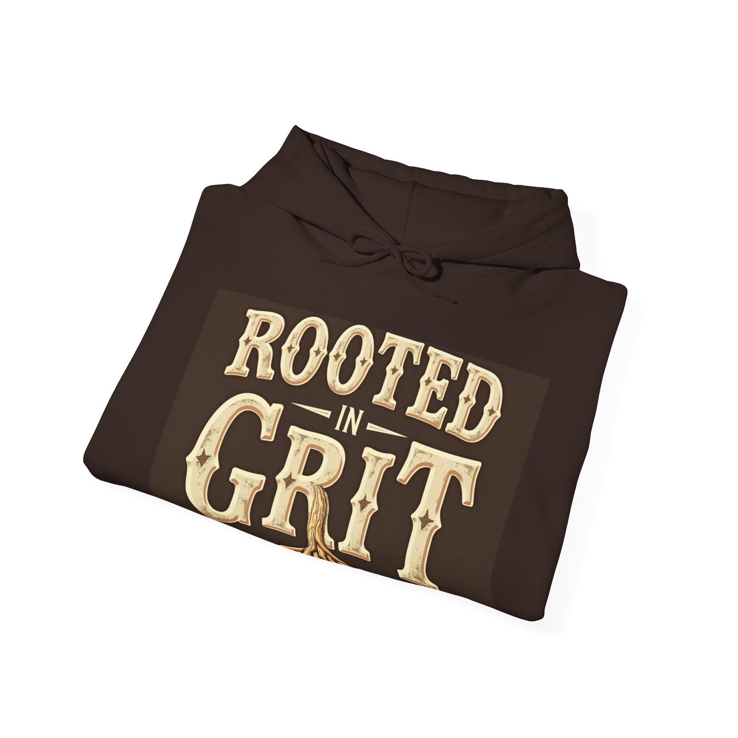 Rooted in Grit Hooded Sweatshirt - Unisex, Cozy Pullover for Outdoor Lovers, Perfect for Gifts, Motivational Wear, Fall Fashion