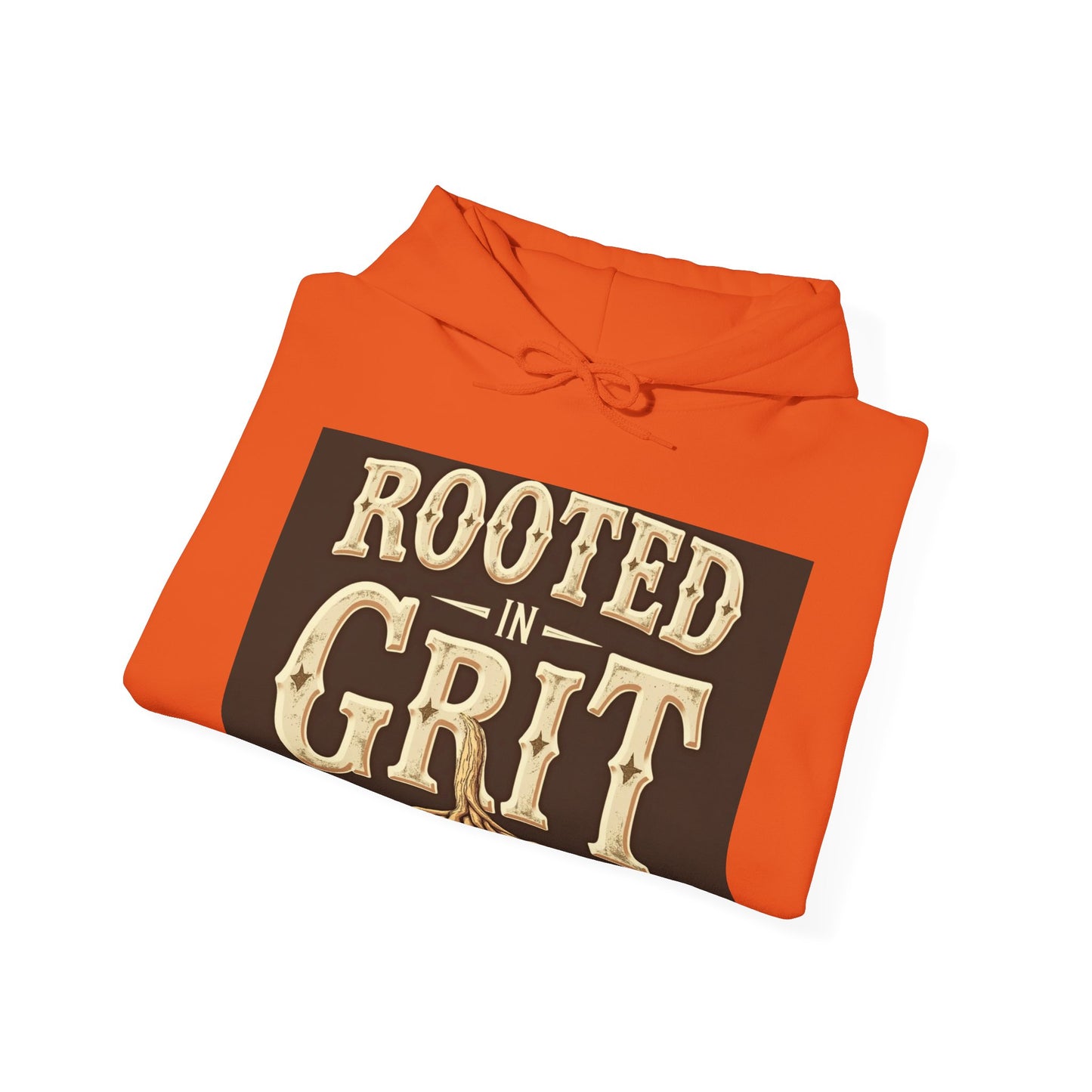 Rooted in Grit Hooded Sweatshirt - Unisex, Cozy Pullover for Outdoor Lovers, Perfect for Gifts, Motivational Wear, Fall Fashion