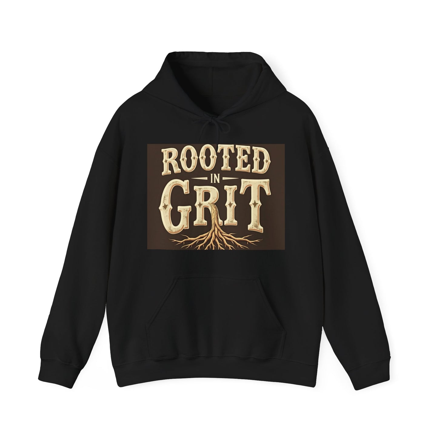 Rooted in Grit Hooded Sweatshirt - Unisex, Cozy Pullover for Outdoor Lovers, Perfect for Gifts, Motivational Wear, Fall Fashion