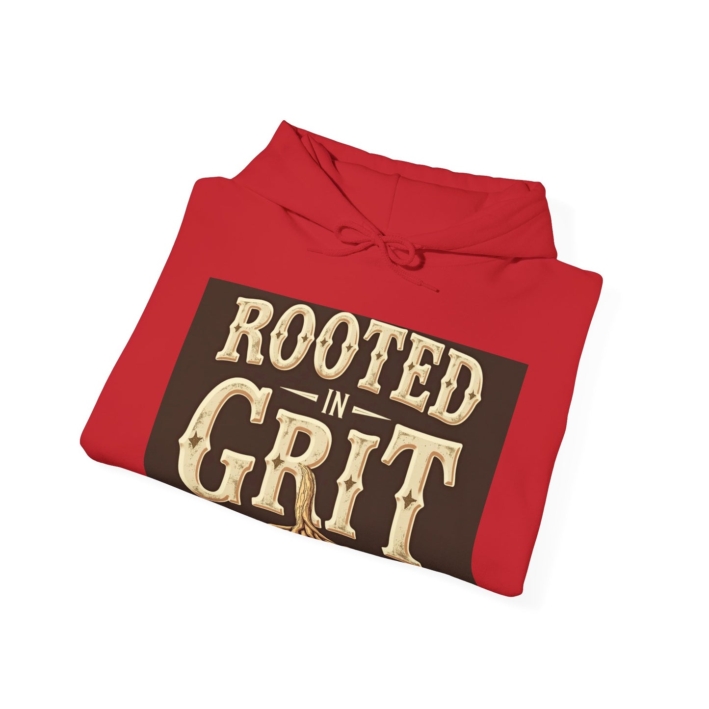 Rooted in Grit Hooded Sweatshirt - Unisex, Cozy Pullover for Outdoor Lovers, Perfect for Gifts, Motivational Wear, Fall Fashion