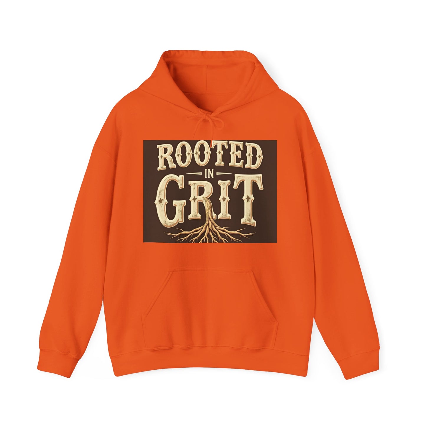 Rooted in Grit Hooded Sweatshirt - Unisex, Cozy Pullover for Outdoor Lovers, Perfect for Gifts, Motivational Wear, Fall Fashion