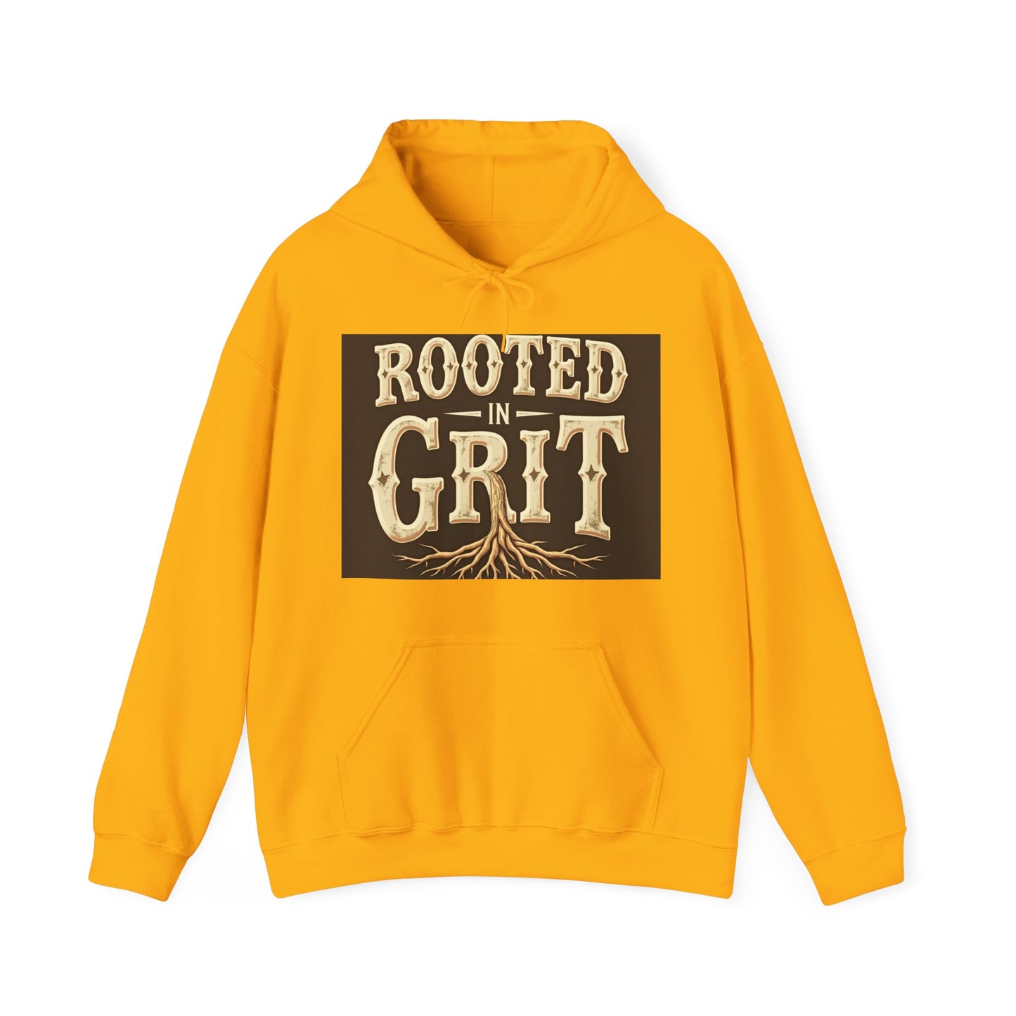 Rooted in Grit Hooded Sweatshirt - Unisex, Cozy Pullover for Outdoor Lovers, Perfect for Gifts, Motivational Wear, Fall Fashion