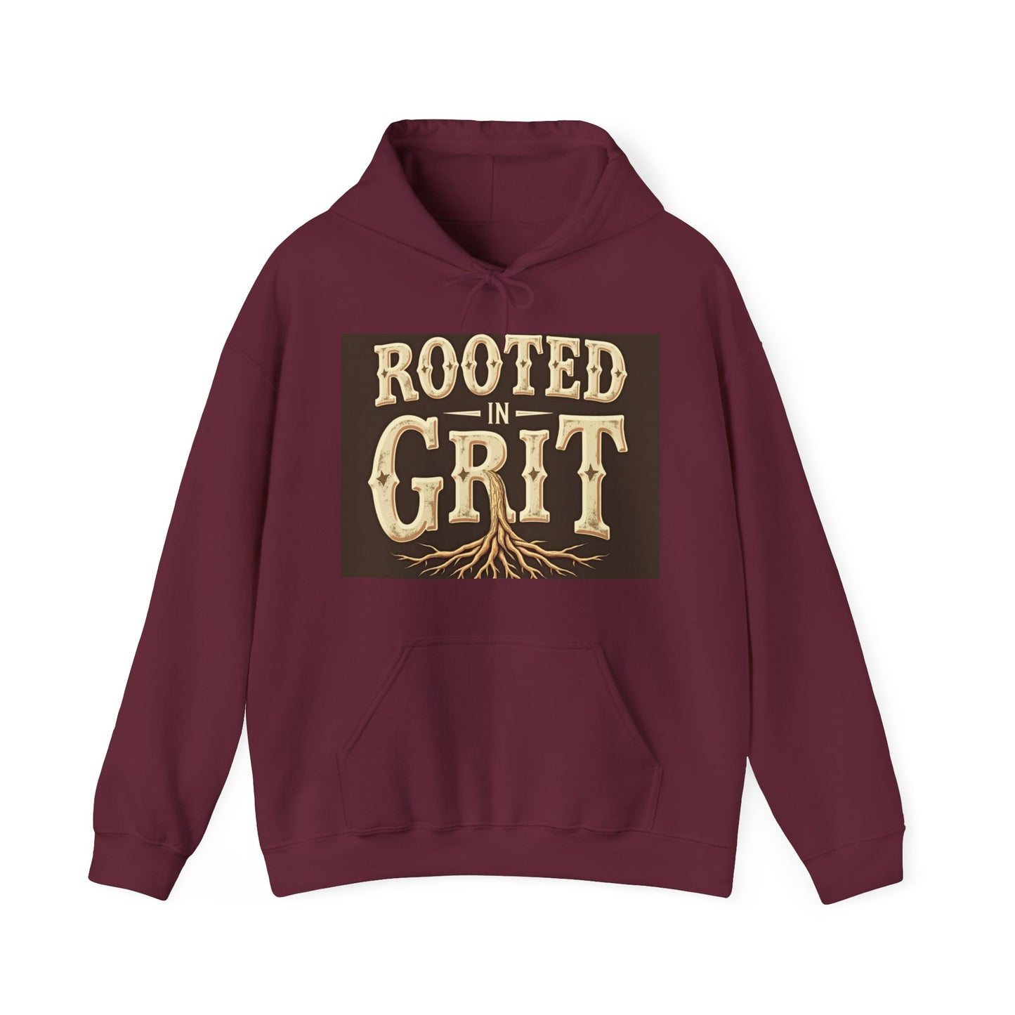 Rooted in Grit Hooded Sweatshirt - Unisex, Cozy Pullover for Outdoor Lovers, Perfect for Gifts, Motivational Wear, Fall Fashion