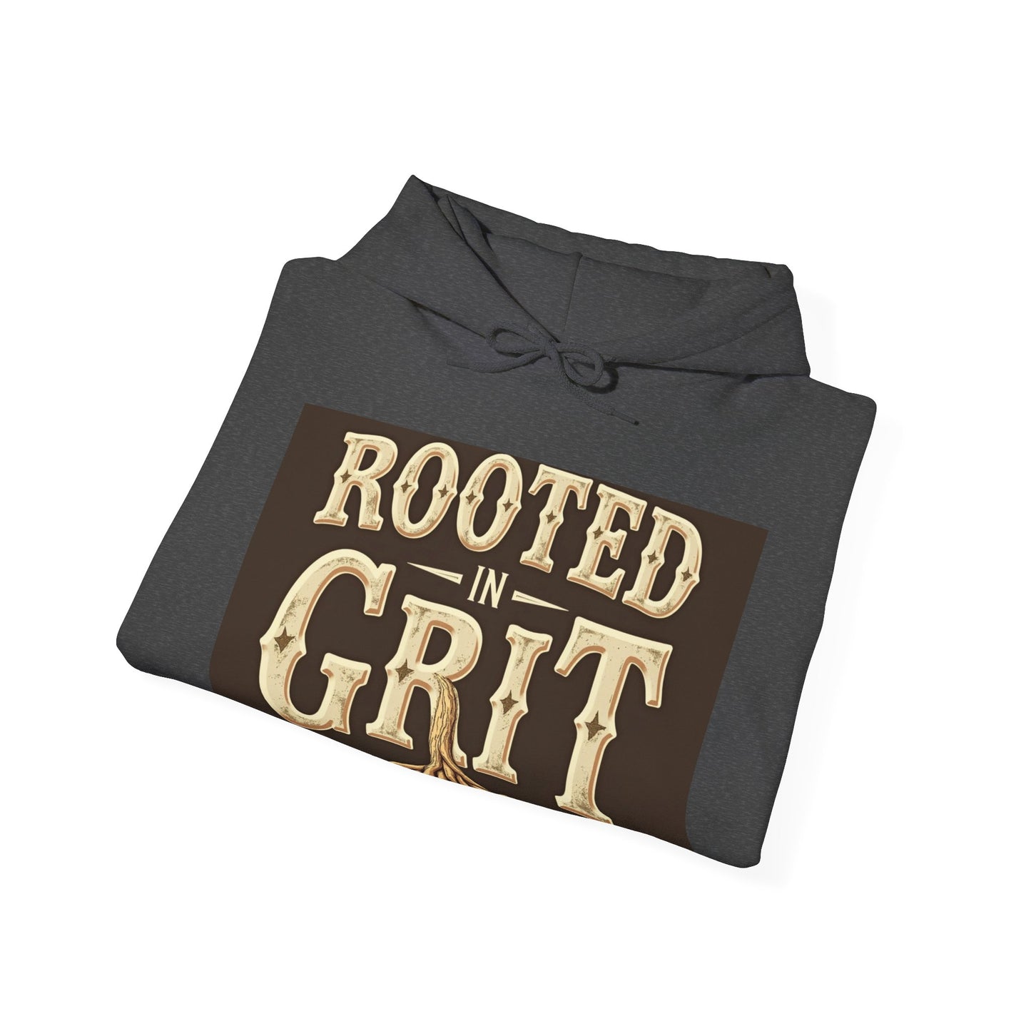 Rooted in Grit Hooded Sweatshirt - Unisex, Cozy Pullover for Outdoor Lovers, Perfect for Gifts, Motivational Wear, Fall Fashion