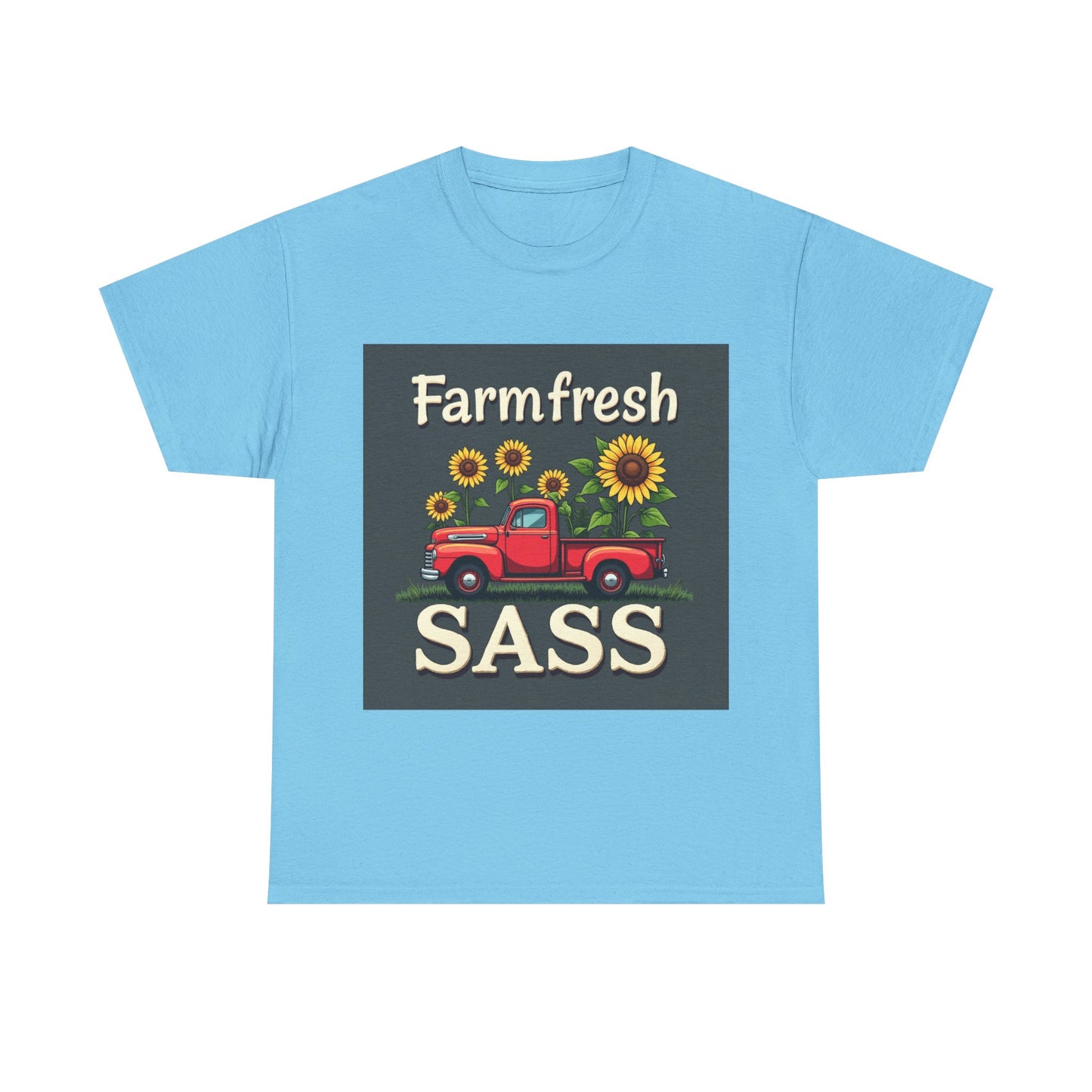 Farmfresh Sass Unisex Heavy Cotton Tee, Country Style Tee, Vintage Truck Shirt, Gift for Farmers, Funny T-Shirt for Celebrations