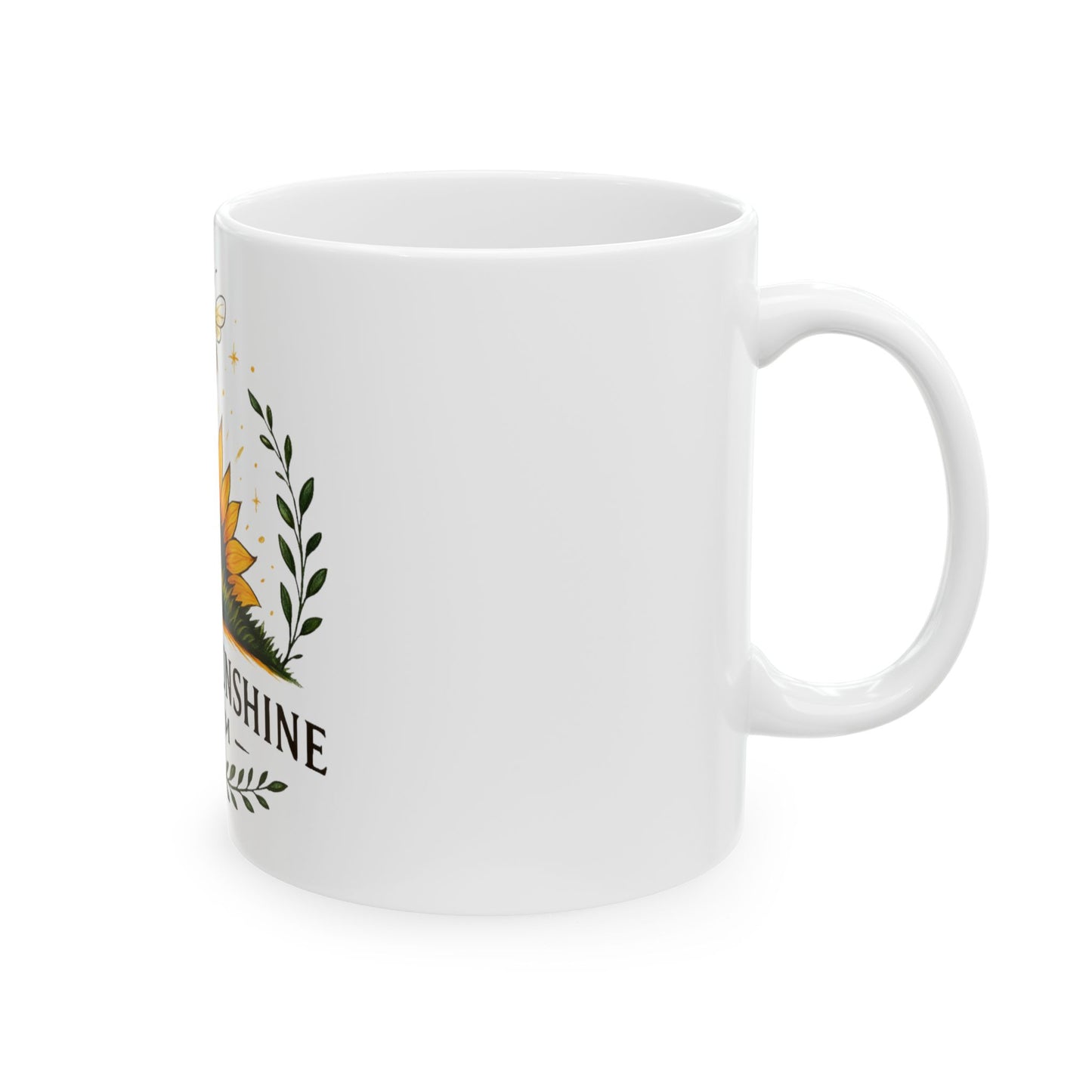 Bee the Sunshine Ceramic Mug – Perfect Gift for Nature Lovers, Farmhouse Decor, Coffee Lover's Mug, Sunflower Design, 11oz & 15oz