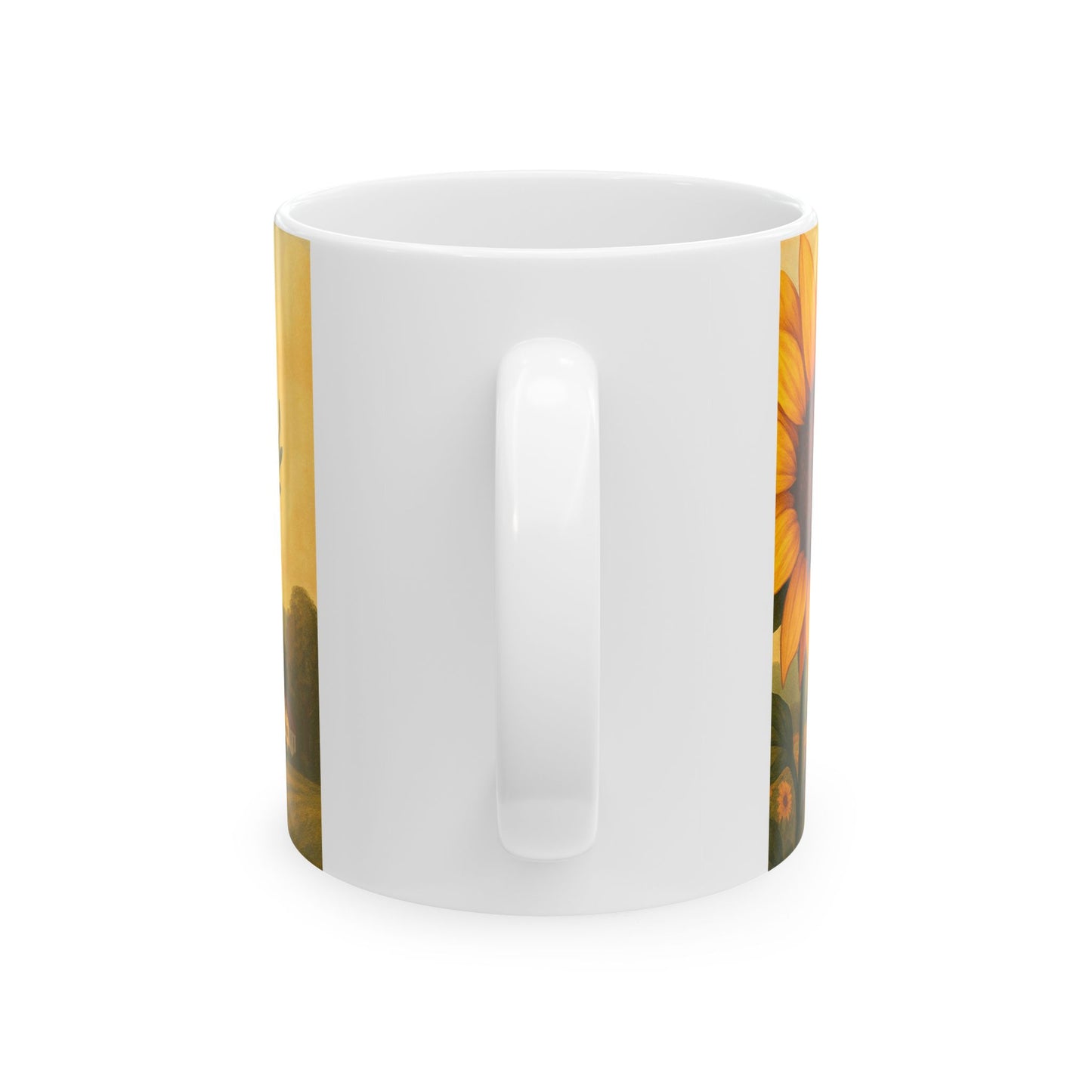 Bee The Sunshine Ceramic Mug | Floral Coffee Cup | Gift for Nature Lovers, Gardening, Home Decor, Bee Lover, Sunflower