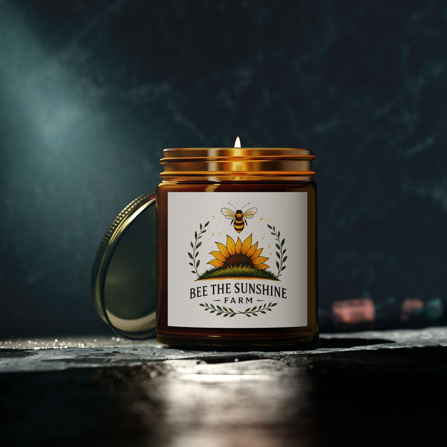 Scented Candle - Coconut Apricot Wax, Natural Aromatherapy, Eco-friendly Home Decor, Perfect Gift for All Occasions, Bee the Sunshine Farm