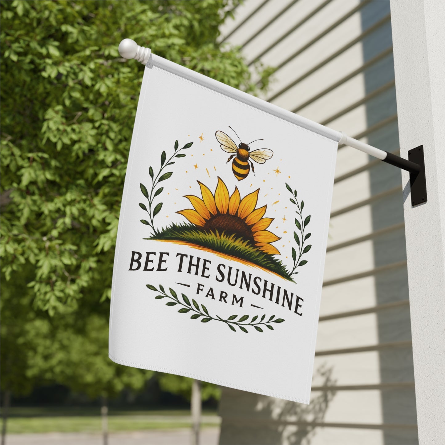 Bee the Sunshine Farm Garden Banner, Sunflower Outdoor Decor, Spring Home Accents, Farmhouse Garden Sign, Unique Gift for Garden Lovers