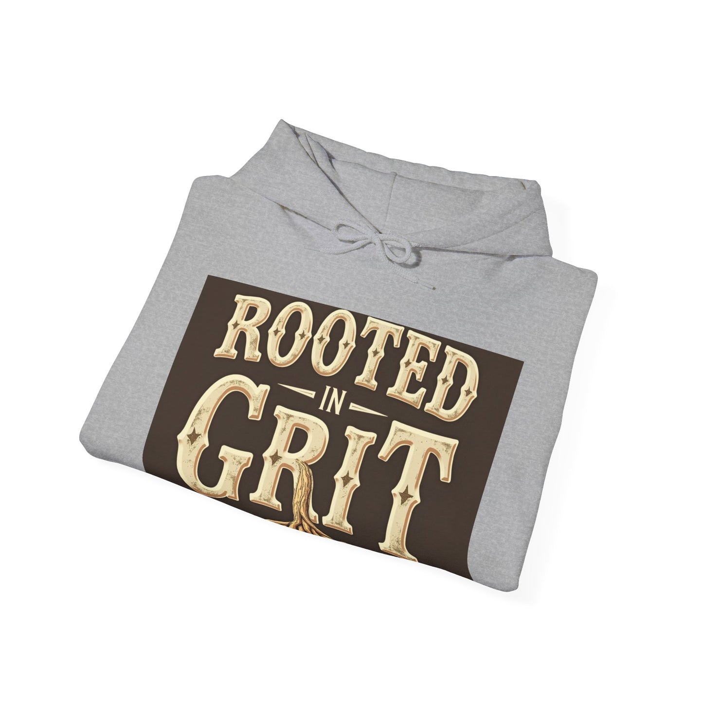 Rooted in Grit Hooded Sweatshirt - Unisex, Cozy Pullover for Outdoor Lovers, Perfect for Gifts, Motivational Wear, Fall Fashion