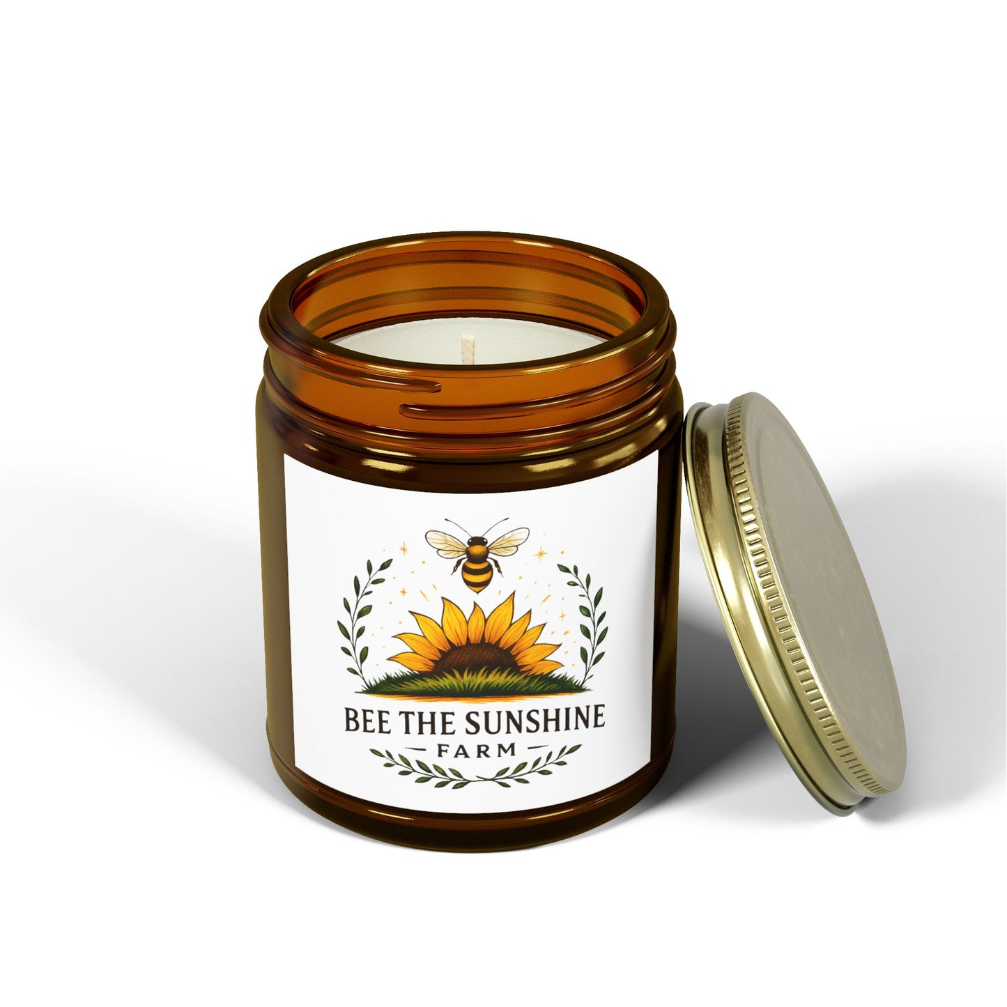 Scented Candle - Coconut Apricot Wax, Natural Aromatherapy, Eco-friendly Home Decor, Perfect Gift for All Occasions, Bee the Sunshine Farm