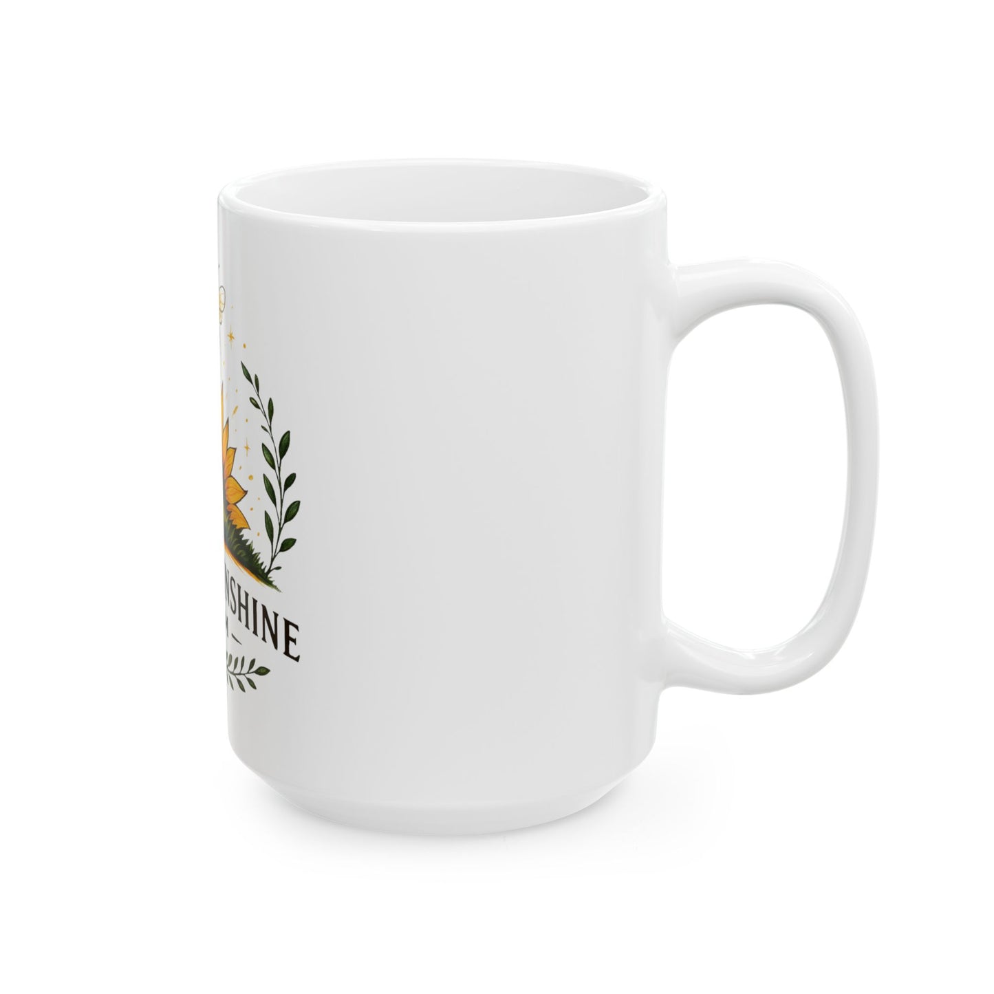 Bee the Sunshine Ceramic Mug – Perfect Gift for Nature Lovers, Farmhouse Decor, Coffee Lover's Mug, Sunflower Design, 11oz & 15oz