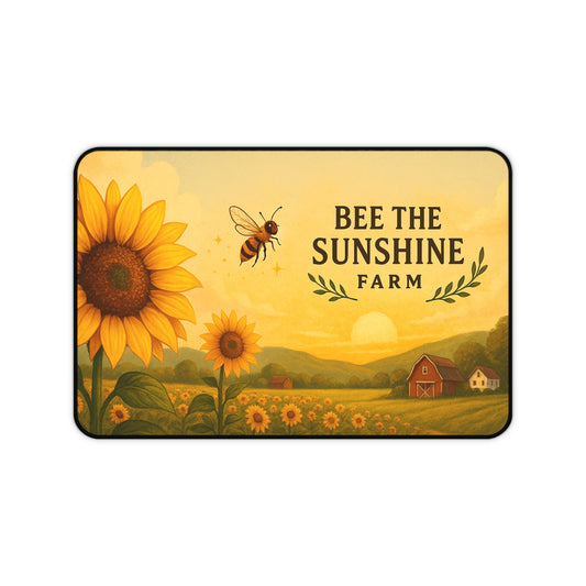 Sunflower Farm Desk Mat: Bee the Sunshine, Home Office Decor, Nature Lover Gift, Desk Accessory, Eco-Friendly Workspace