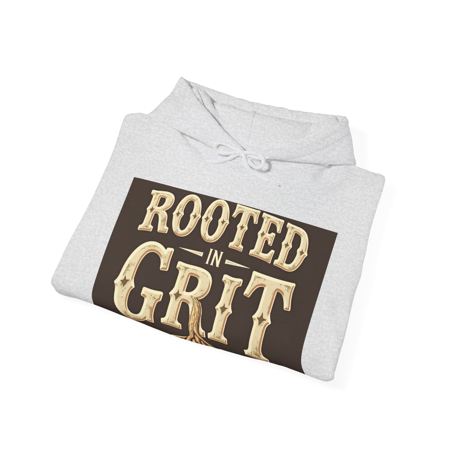 Rooted in Grit Hooded Sweatshirt - Unisex, Cozy Pullover for Outdoor Lovers, Perfect for Gifts, Motivational Wear, Fall Fashion