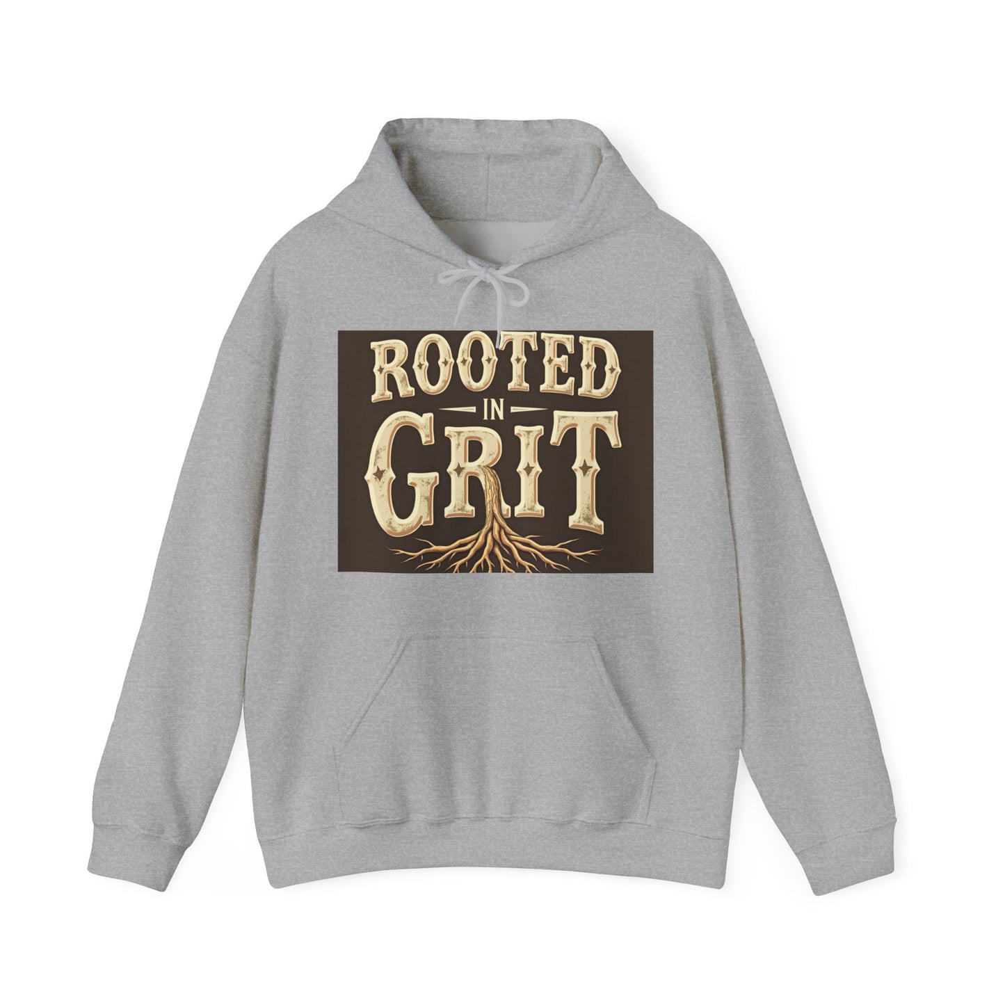 Rooted in Grit Hooded Sweatshirt - Unisex, Cozy Pullover for Outdoor Lovers, Perfect for Gifts, Motivational Wear, Fall Fashion