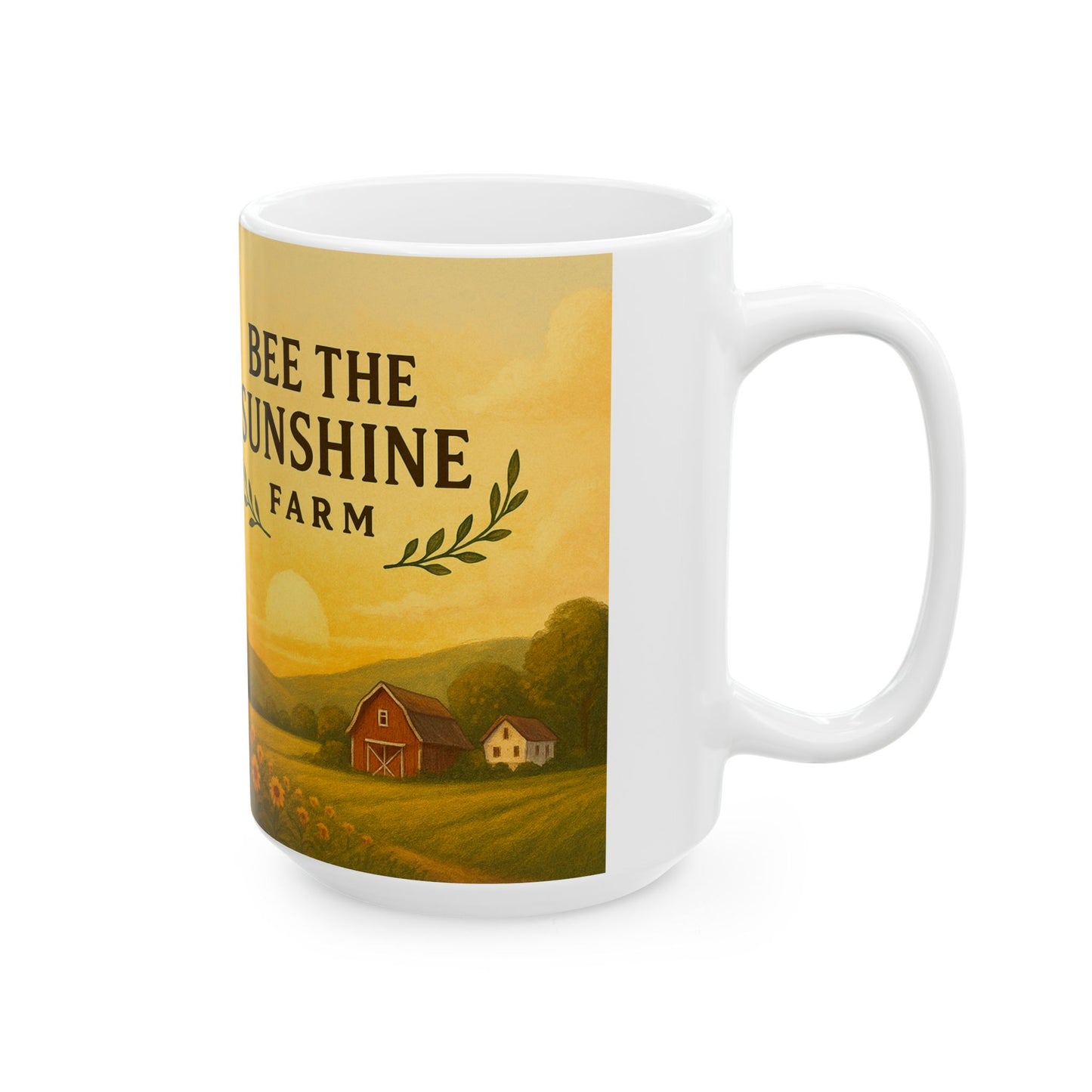Bee The Sunshine Ceramic Mug | Floral Coffee Cup | Gift for Nature Lovers, Gardening, Home Decor, Bee Lover, Sunflower