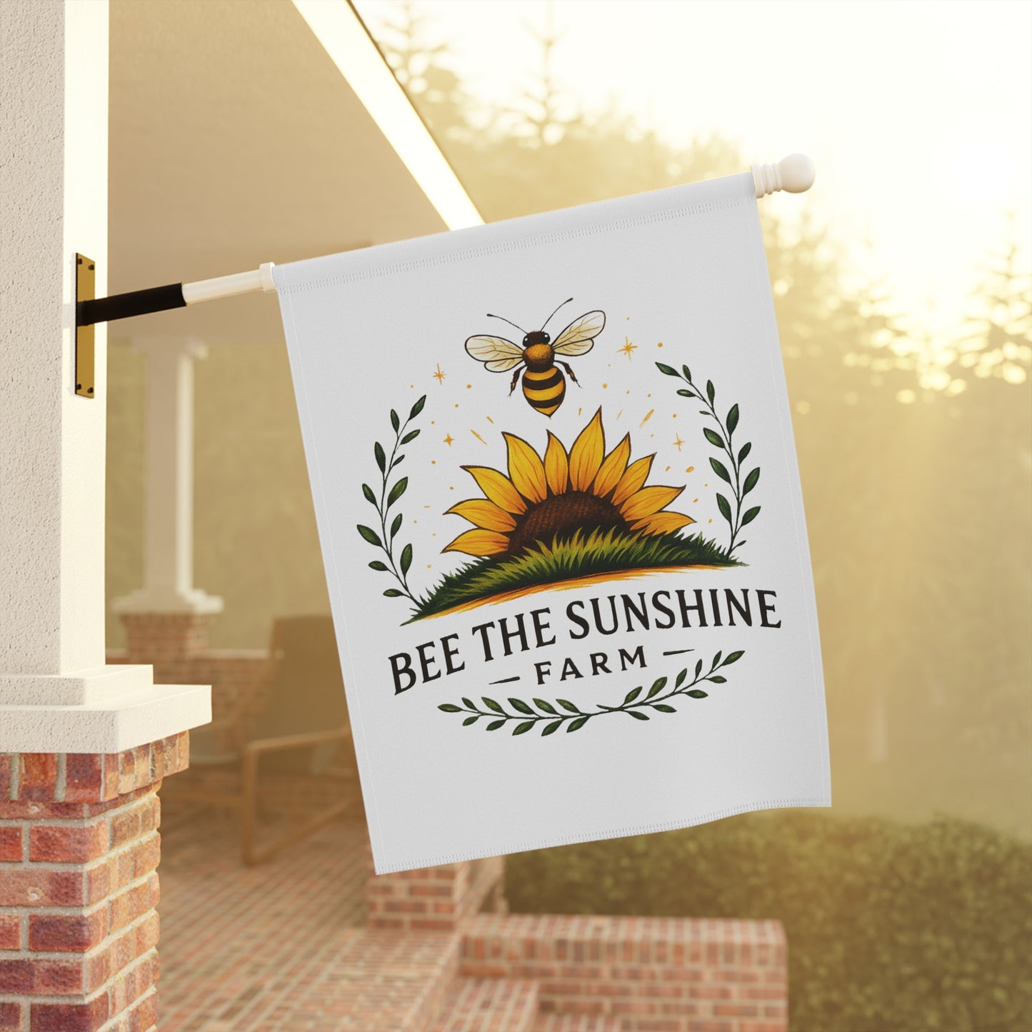 Bee the Sunshine Farm Garden Banner, Sunflower Outdoor Decor, Spring Home Accents, Farmhouse Garden Sign, Unique Gift for Garden Lovers