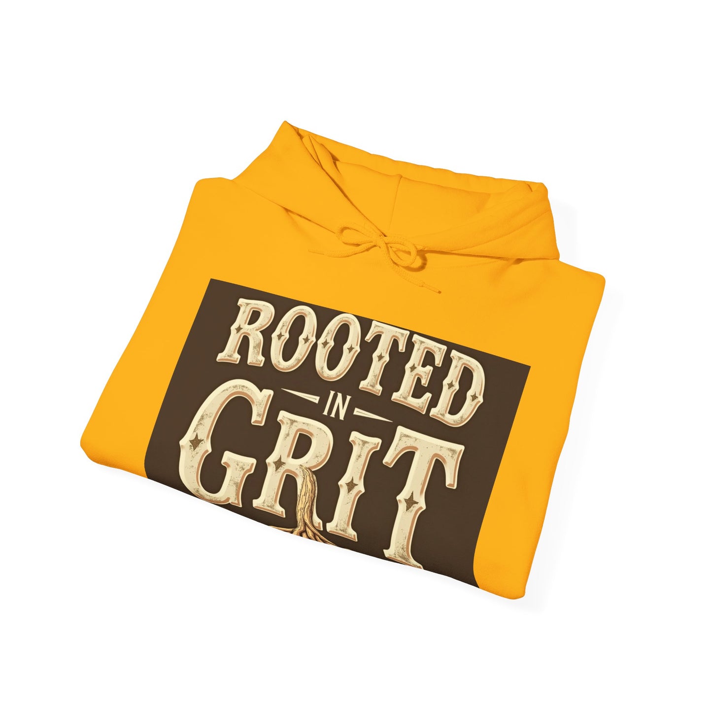 Rooted in Grit Hooded Sweatshirt - Unisex, Cozy Pullover for Outdoor Lovers, Perfect for Gifts, Motivational Wear, Fall Fashion
