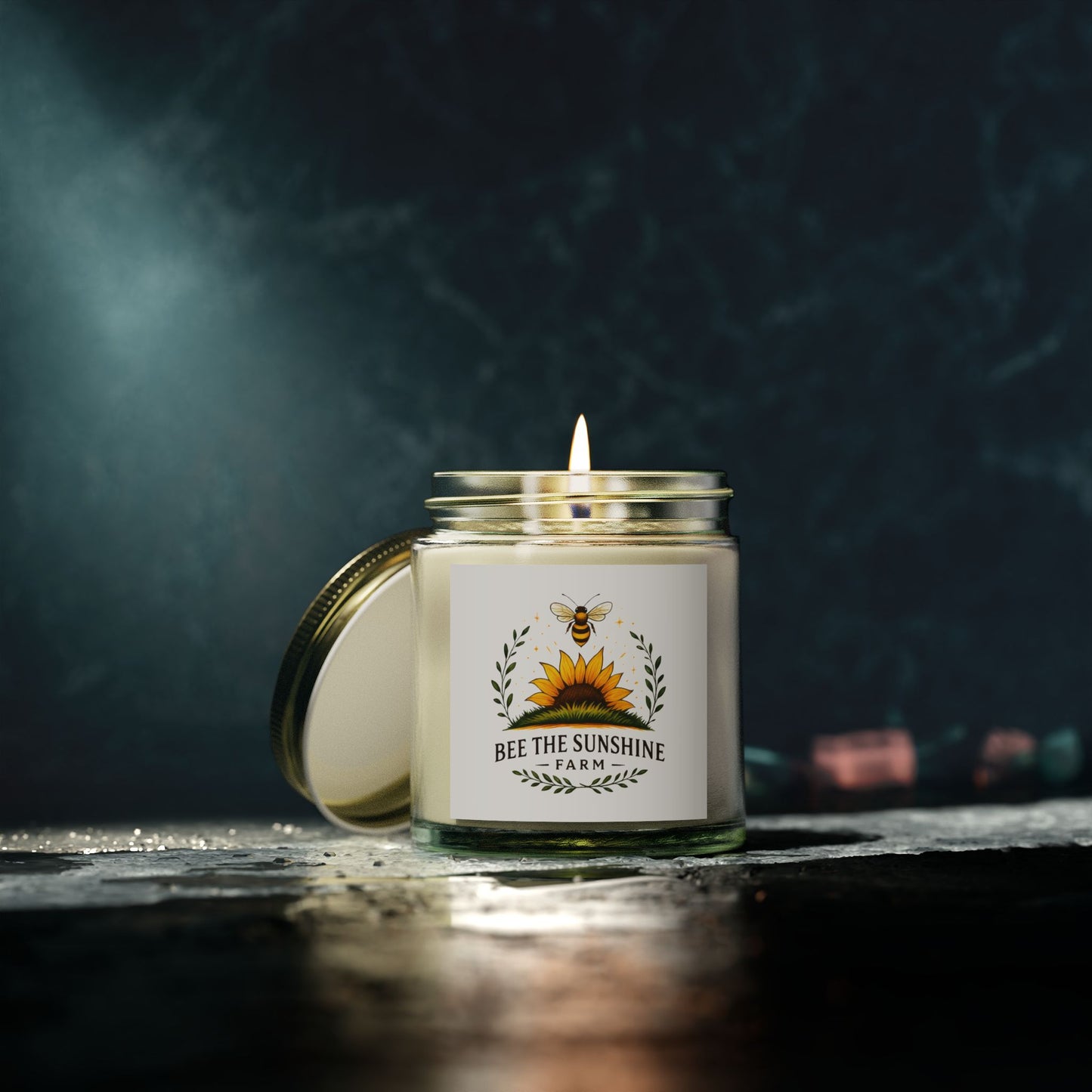 Scented Candle - Coconut Apricot Wax, Natural Aromatherapy, Eco-friendly Home Decor, Perfect Gift for All Occasions, Bee the Sunshine Farm