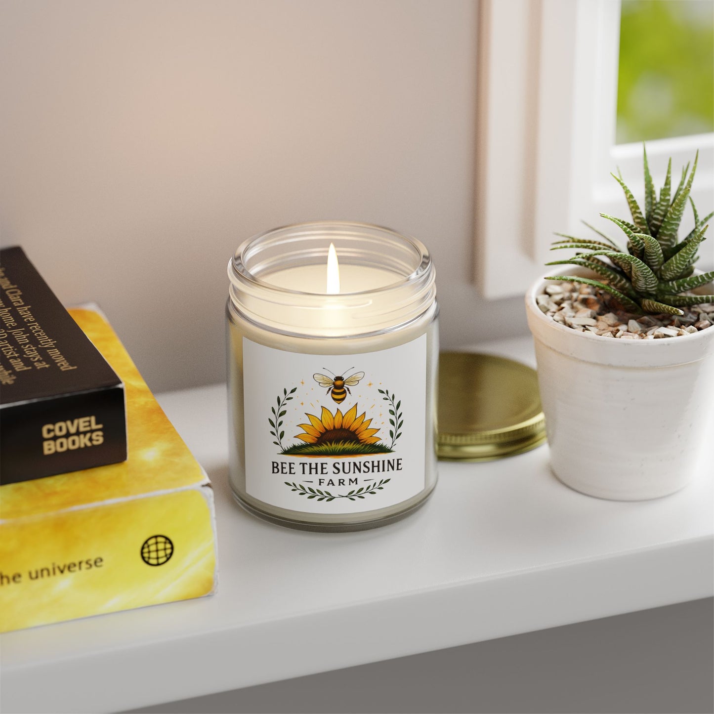 Scented Candle - Coconut Apricot Wax, Natural Aromatherapy, Eco-friendly Home Decor, Perfect Gift for All Occasions, Bee the Sunshine Farm