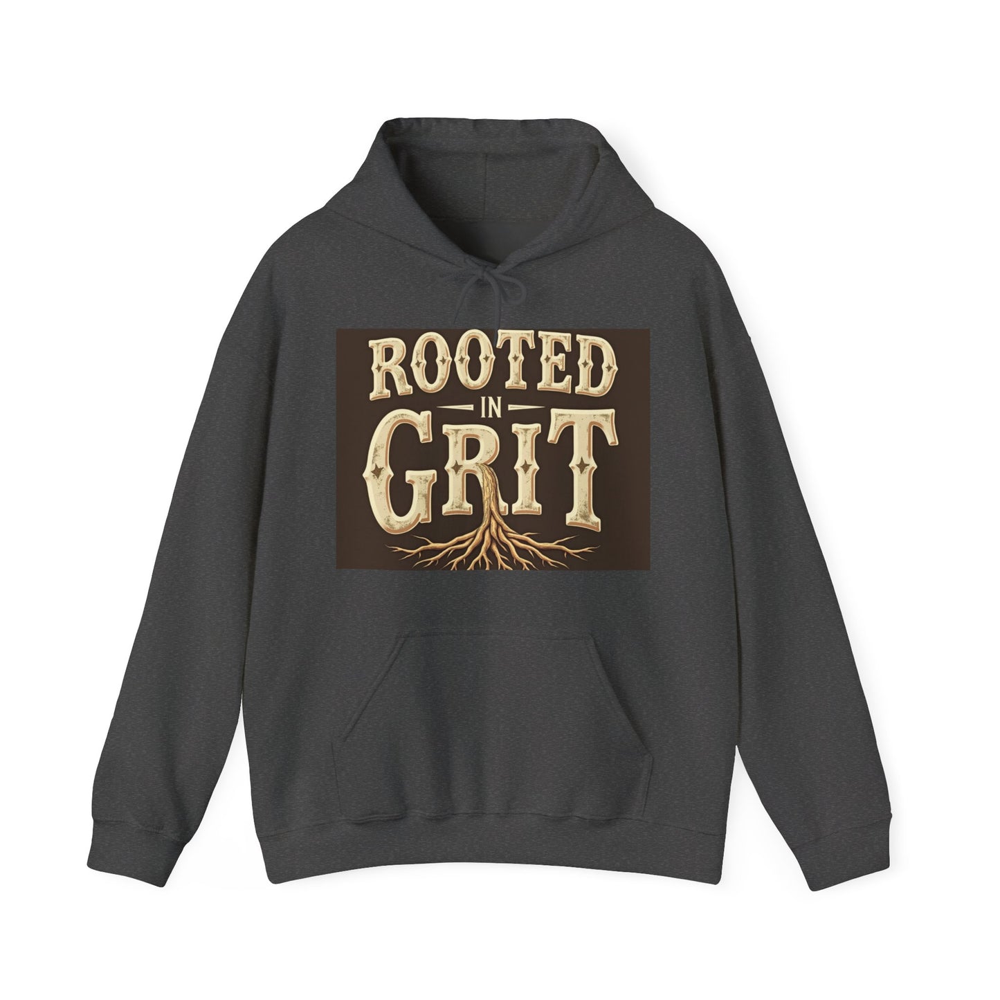Rooted in Grit Hooded Sweatshirt - Unisex, Cozy Pullover for Outdoor Lovers, Perfect for Gifts, Motivational Wear, Fall Fashion