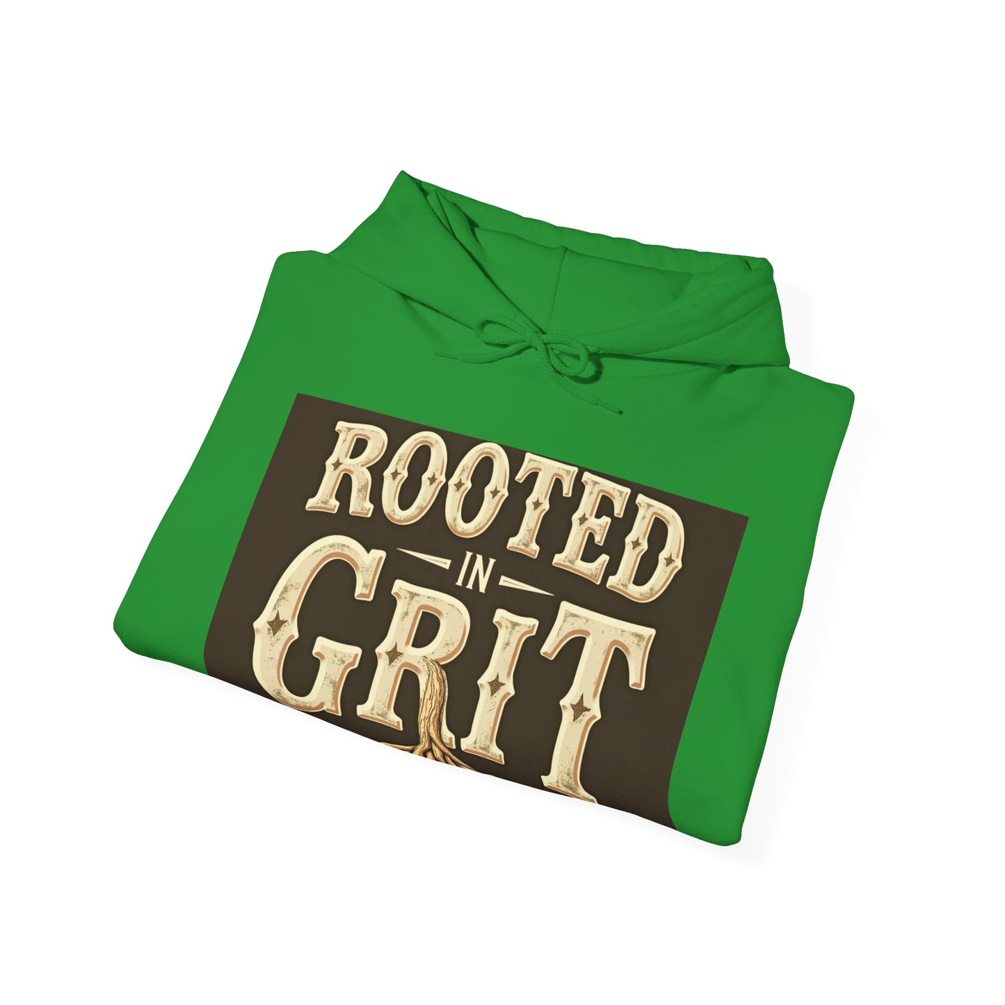 Rooted in Grit Hooded Sweatshirt - Unisex, Cozy Pullover for Outdoor Lovers, Perfect for Gifts, Motivational Wear, Fall Fashion