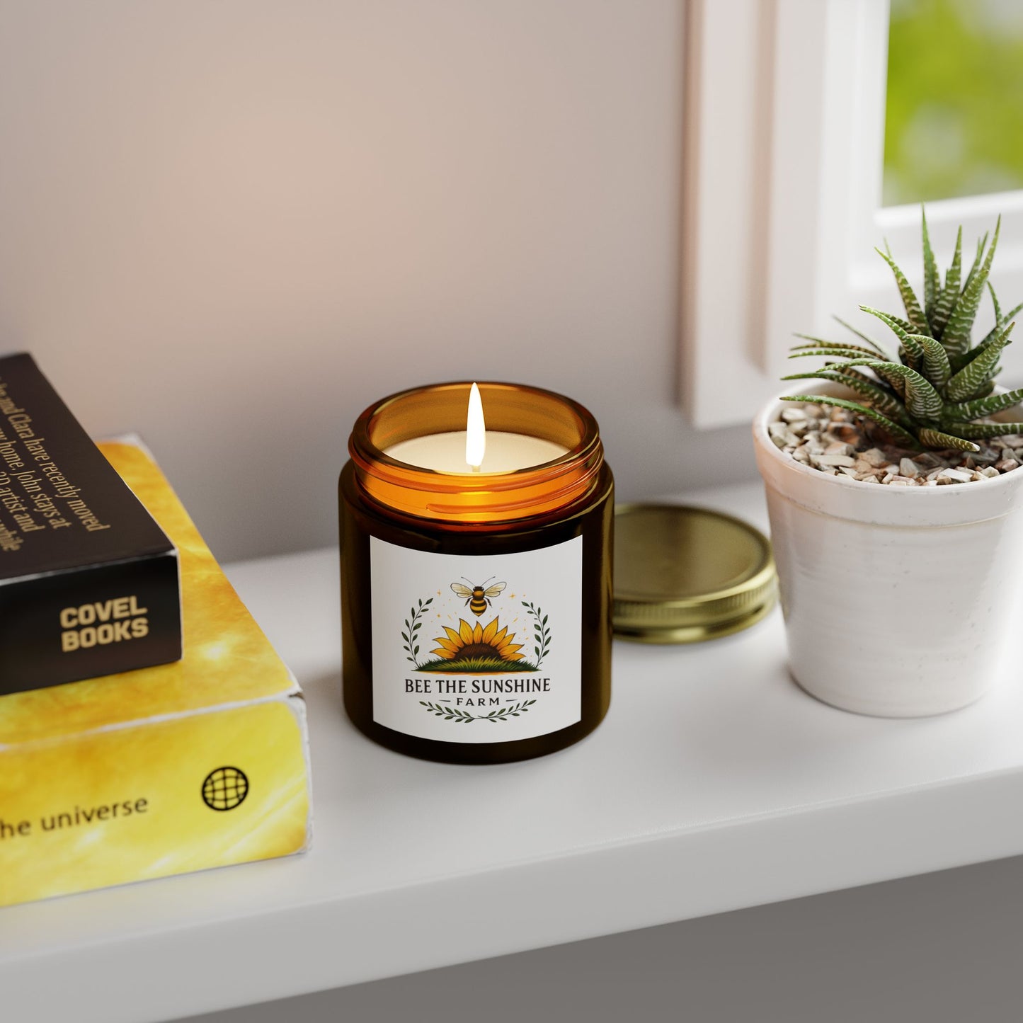 Scented Candle - Coconut Apricot Wax, Natural Aromatherapy, Eco-friendly Home Decor, Perfect Gift for All Occasions, Bee the Sunshine Farm