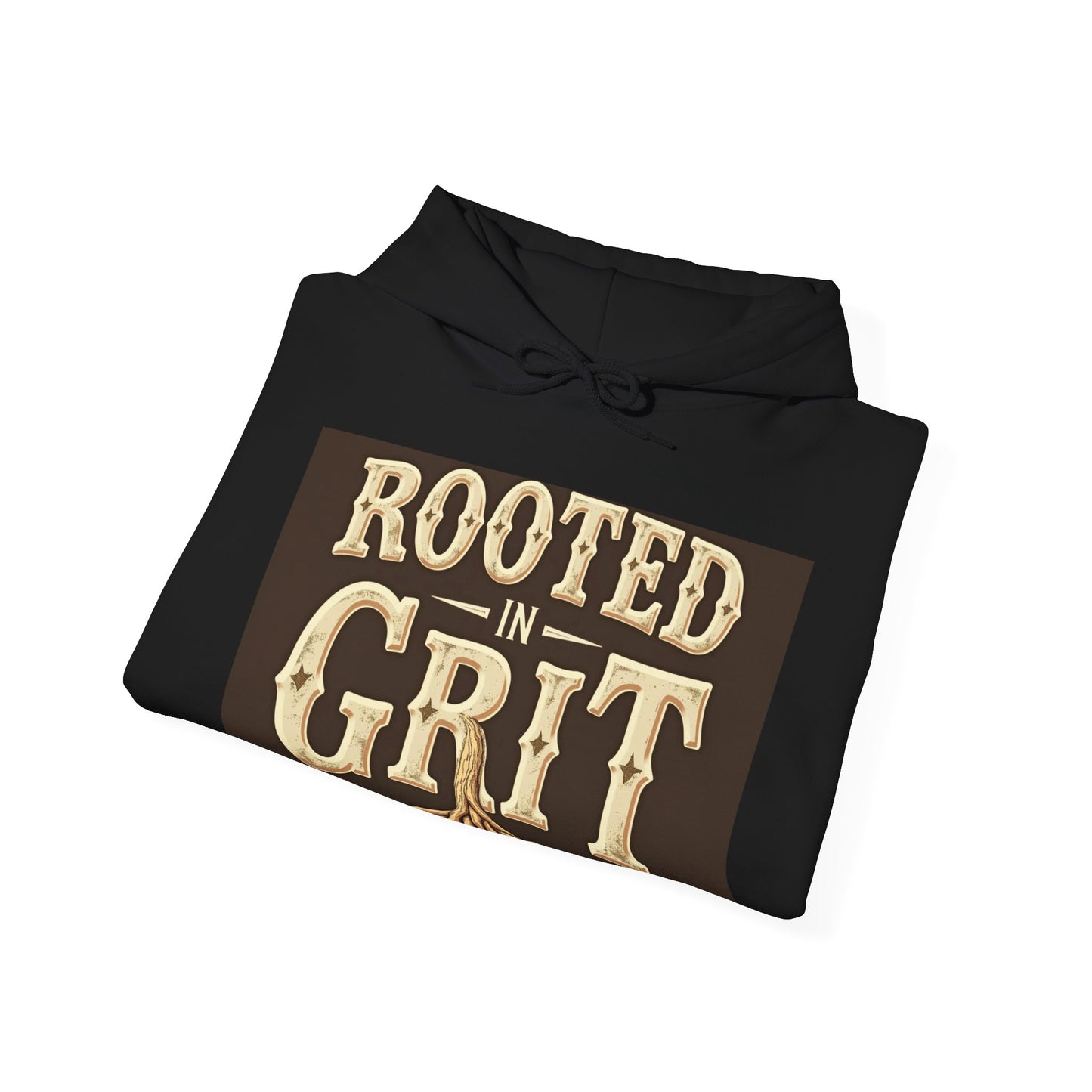 Rooted in Grit Hooded Sweatshirt - Unisex, Cozy Pullover for Outdoor Lovers, Perfect for Gifts, Motivational Wear, Fall Fashion