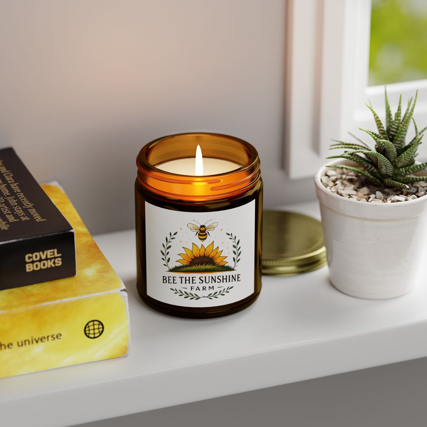 Scented Candle - Coconut Apricot Wax, Natural Aromatherapy, Eco-friendly Home Decor, Perfect Gift for All Occasions, Bee the Sunshine Farm