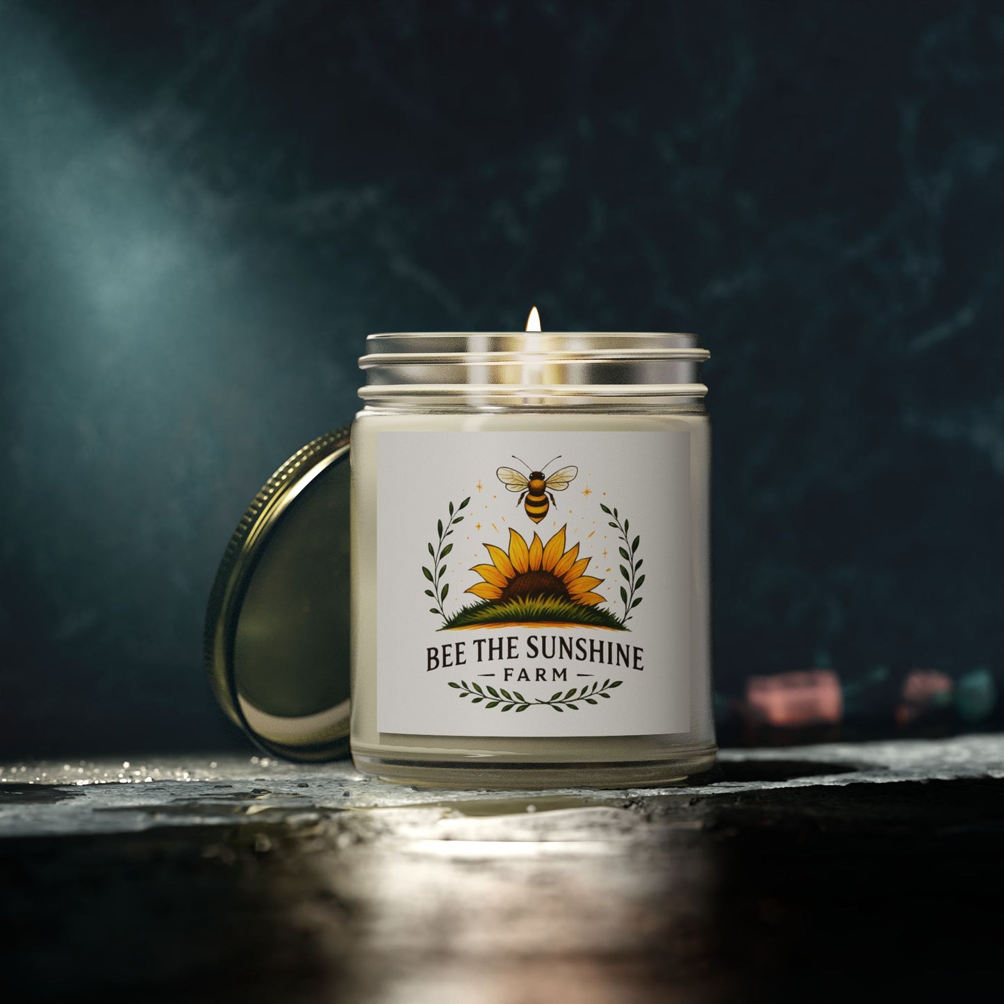 Scented Candle - Coconut Apricot Wax, Natural Aromatherapy, Eco-friendly Home Decor, Perfect Gift for All Occasions, Bee the Sunshine Farm