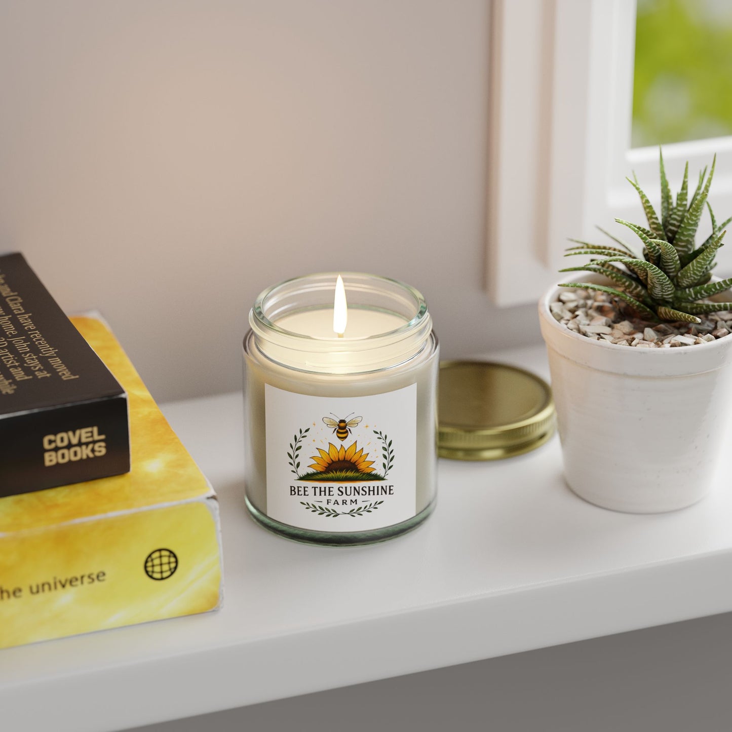 Scented Candle - Coconut Apricot Wax, Natural Aromatherapy, Eco-friendly Home Decor, Perfect Gift for All Occasions, Bee the Sunshine Farm