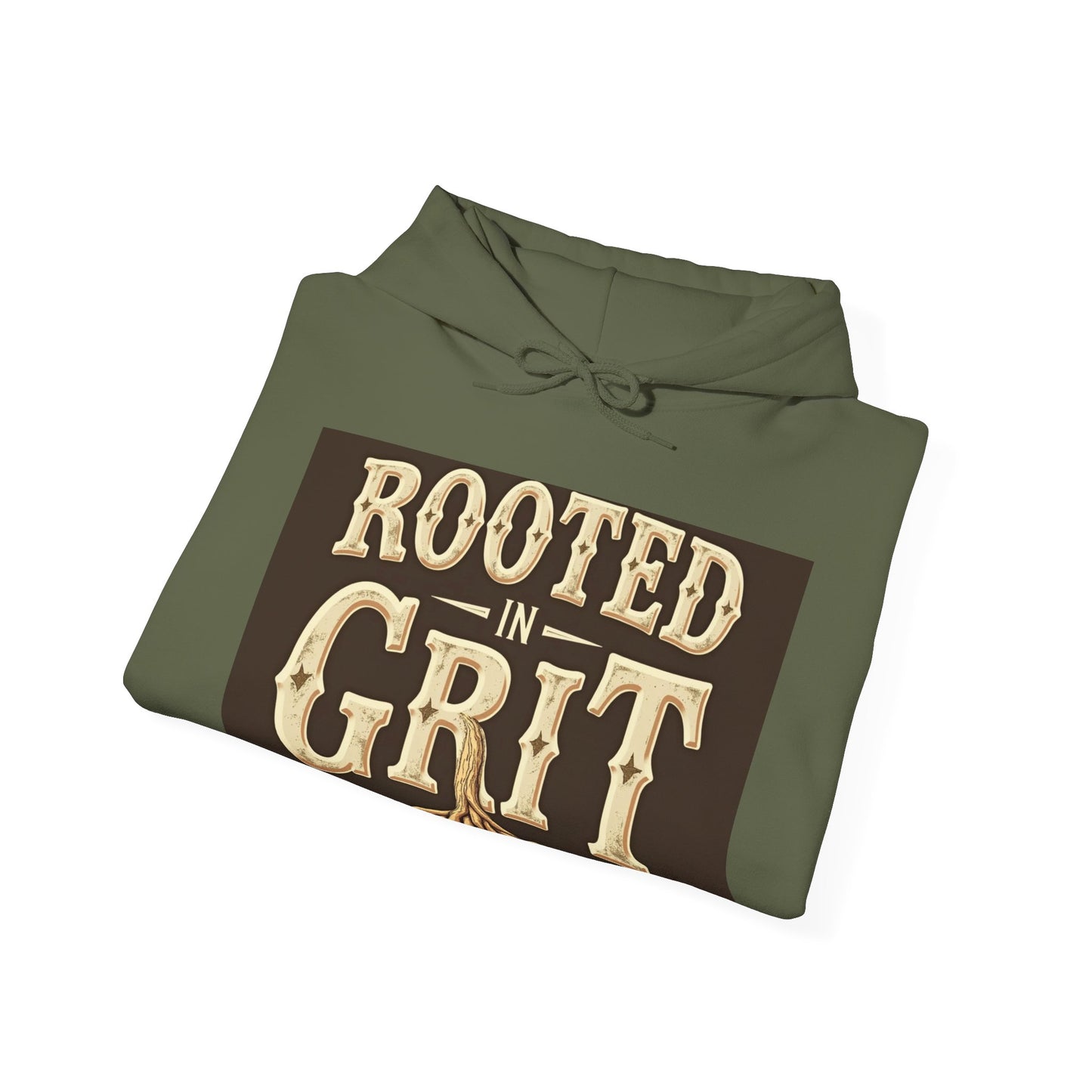 Rooted in Grit Hooded Sweatshirt - Unisex, Cozy Pullover for Outdoor Lovers, Perfect for Gifts, Motivational Wear, Fall Fashion