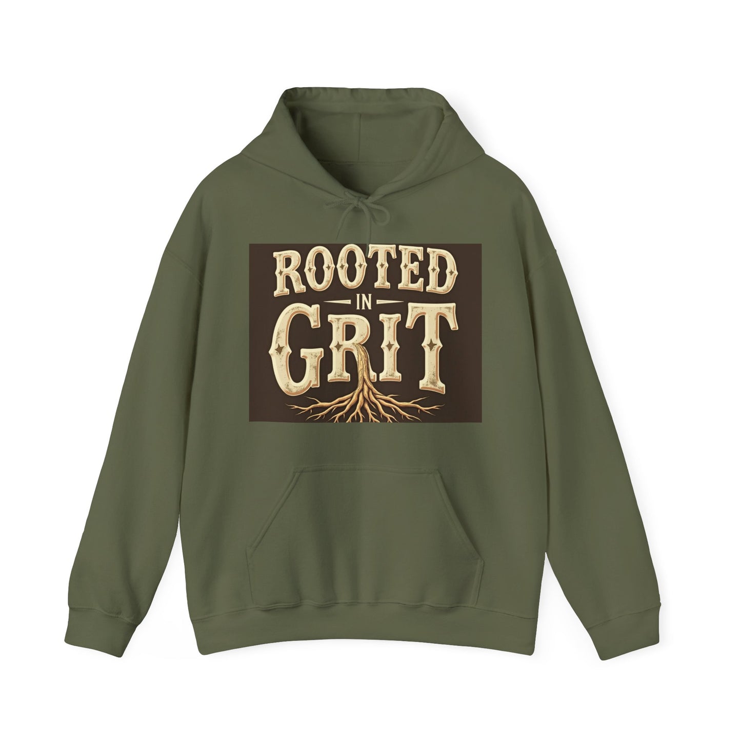 Rooted in Grit Hooded Sweatshirt - Unisex, Cozy Pullover for Outdoor Lovers, Perfect for Gifts, Motivational Wear, Fall Fashion